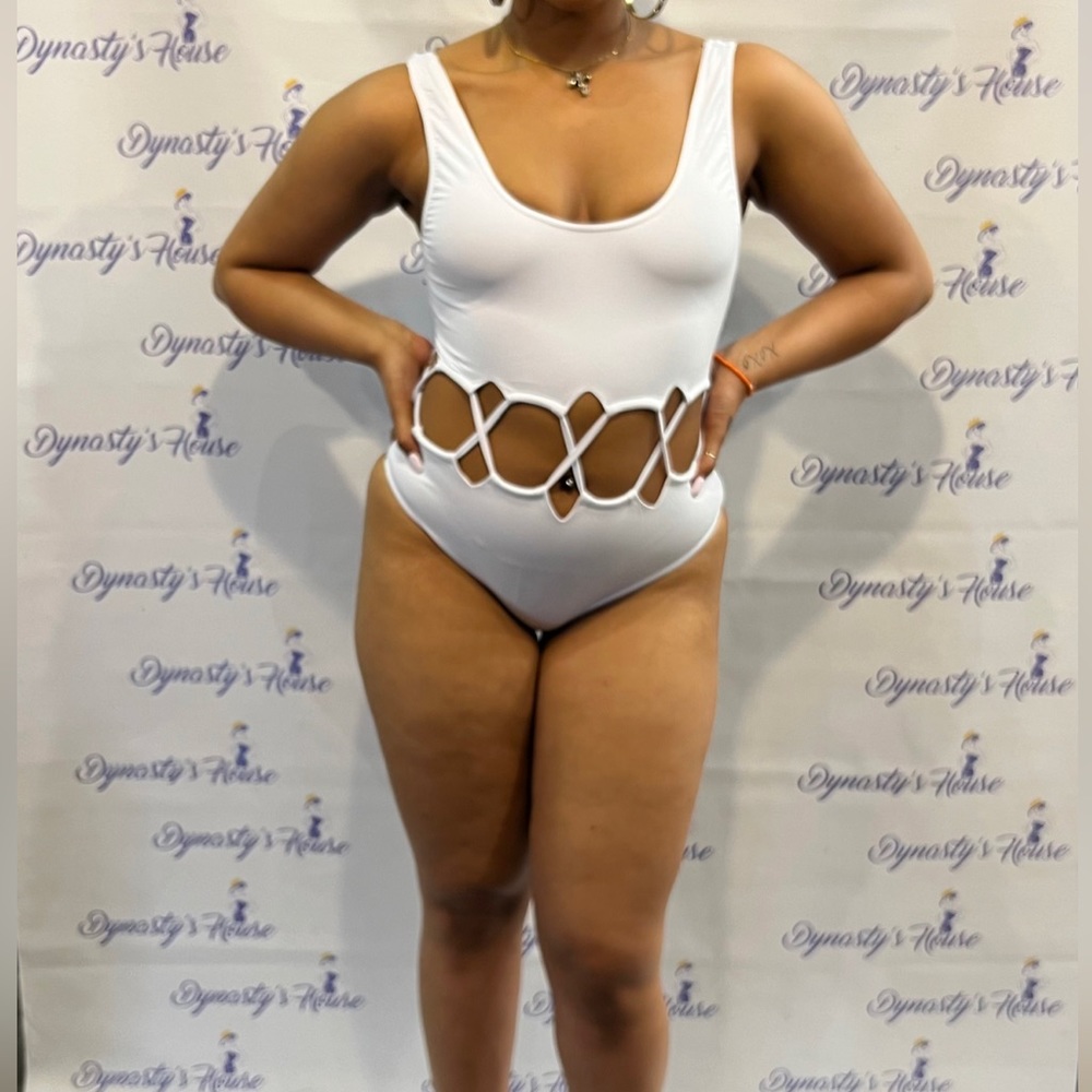 White one piece swimsuit